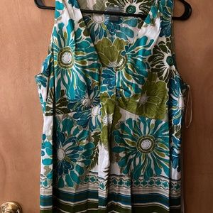 Ann Taylor green/blue  v neck sleeveless